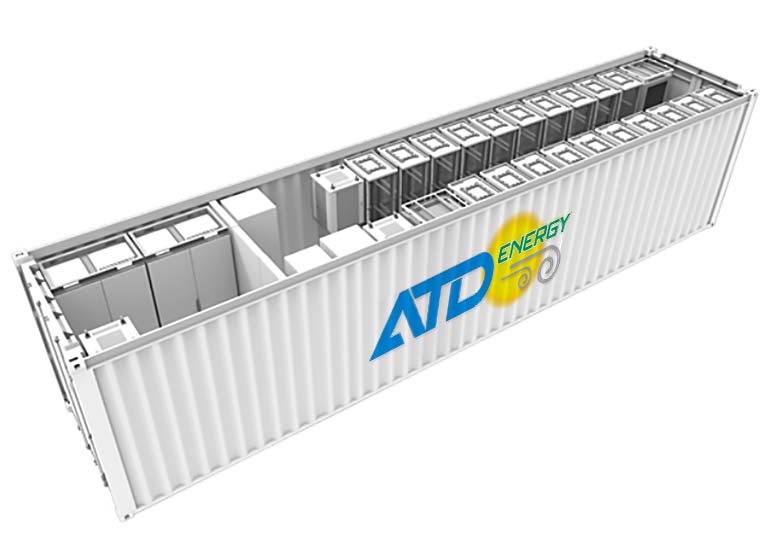 Cutaway of a 40-foot ATD 1.5MWH Energy Storage Container