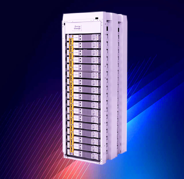 NMC Battery Stacks with each module providing a high energy capacity of over 12kWh.