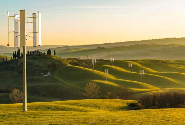 Vertical Axis Wind Turbine (VAWT) clusters are perfectly suited to clear rolling hills and flat open spaces.