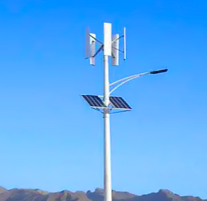 VAWTs with supporting solar and a battery, operate independently with no cable runs or grid connections.
