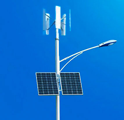 Hybrid VAWT and Solar Lighting Systems come in a variety of configurations and monitoring attachments.